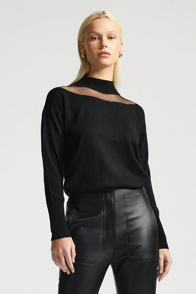 RAW by RAW Audrey Merino Wool Knit in Jet Black - Arielle Clothing