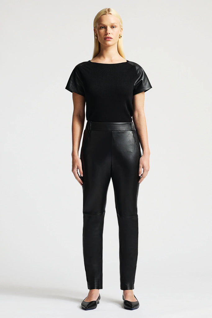Ava Leather Pants in Jet Black