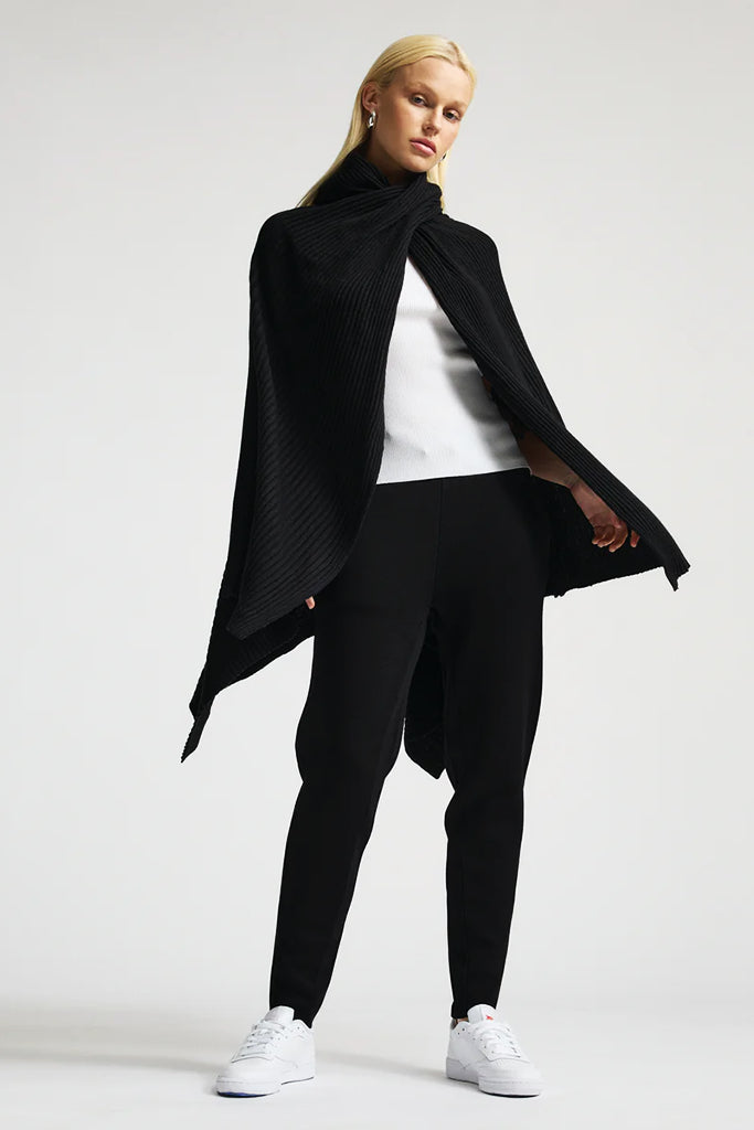 RAW by RAW Base Layer Knit Pants in Jet Black - Arielle Clothing