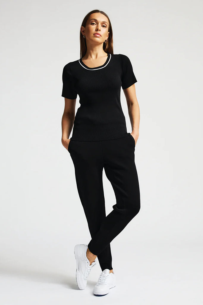 RAW by RAW Base Layer Knit Pants in Jet Black - Arielle Clothing