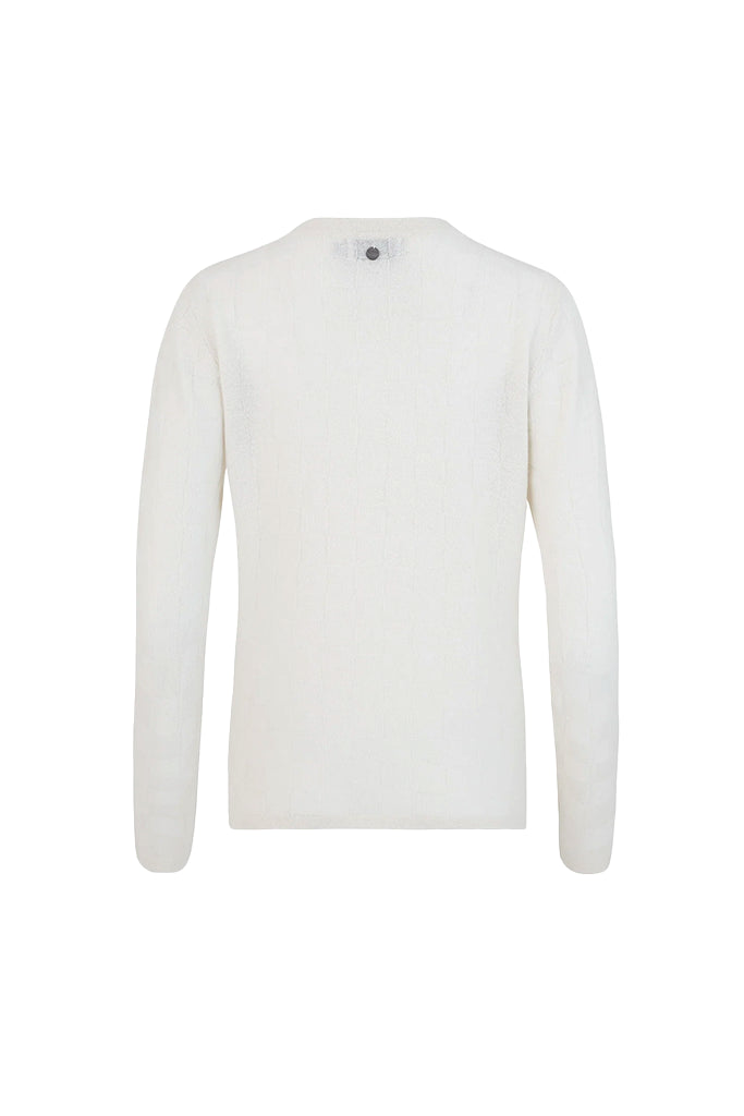 RAW by RAW Carrie Chequerboard Knit in Milk - Arielle Clothing
