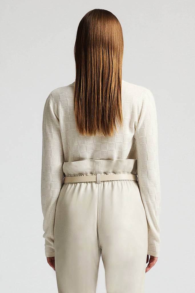 RAW by RAW Carrie Chequerboard Knit in Milk - Arielle Clothing