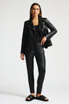 RAW by RAW Frankie Leather/Knit Joggers in Jet Black - Arielle Clothing