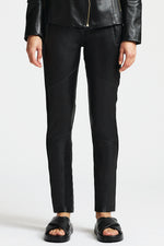 RAW by RAW Frankie Leather/Knit Joggers in Jet Black - Arielle Clothing