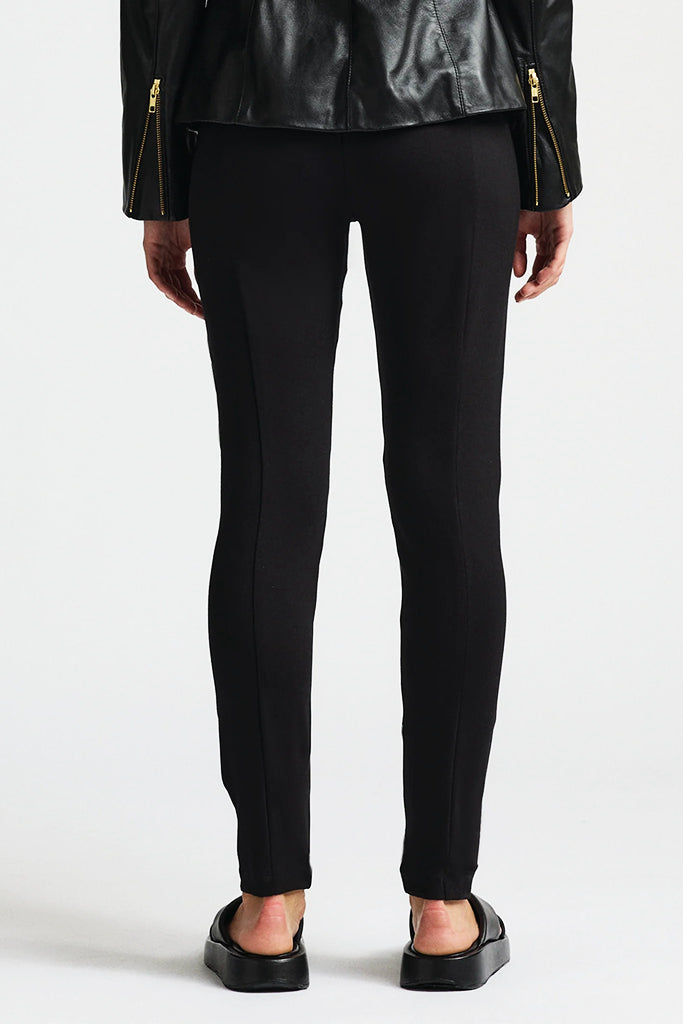 RAW by RAW Frankie Leather/Knit Joggers in Jet Black - Arielle Clothing