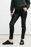 RAW by RAW Frankie Leather/Knit Joggers in Jet Black - Arielle Clothing