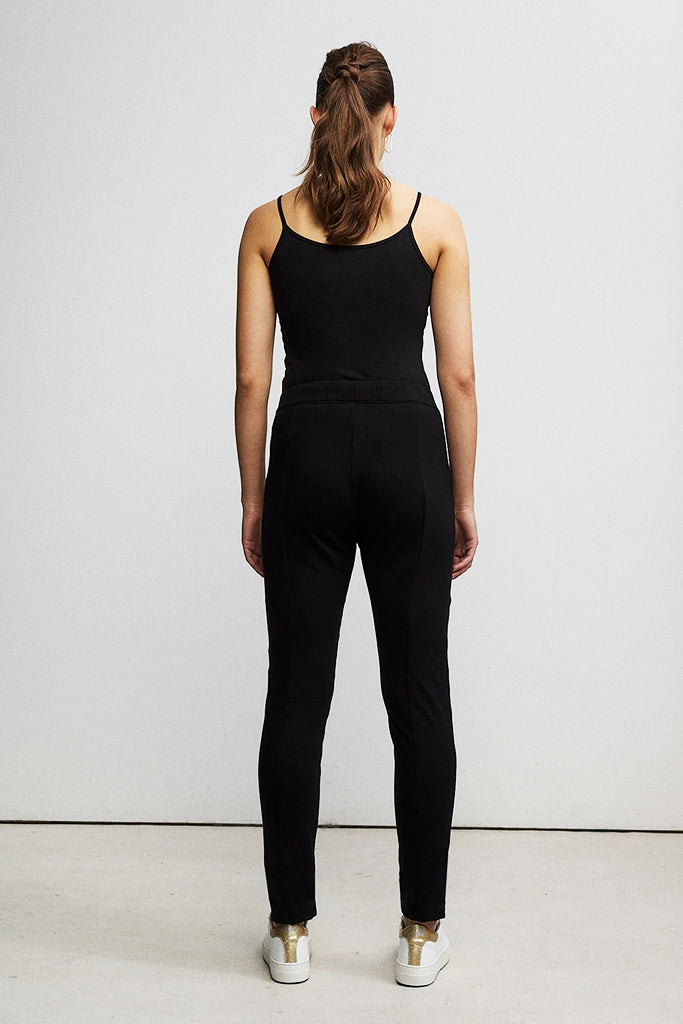 RAW by RAW Frankie Leather/Knit Joggers in Jet Black - Arielle Clothing