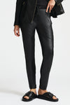 RAW by RAW Frankie Leather/Knit Joggers in Jet Black - Arielle Clothing