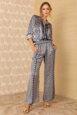 Hale Bob Royal Button Down Blouse in Blue - Arielle Clothing
