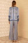Hale Bob Royal Button Down Blouse in Blue - Arielle Clothing
