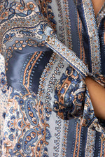 Hale Bob Royal Button Down Blouse in Blue - Arielle Clothing
