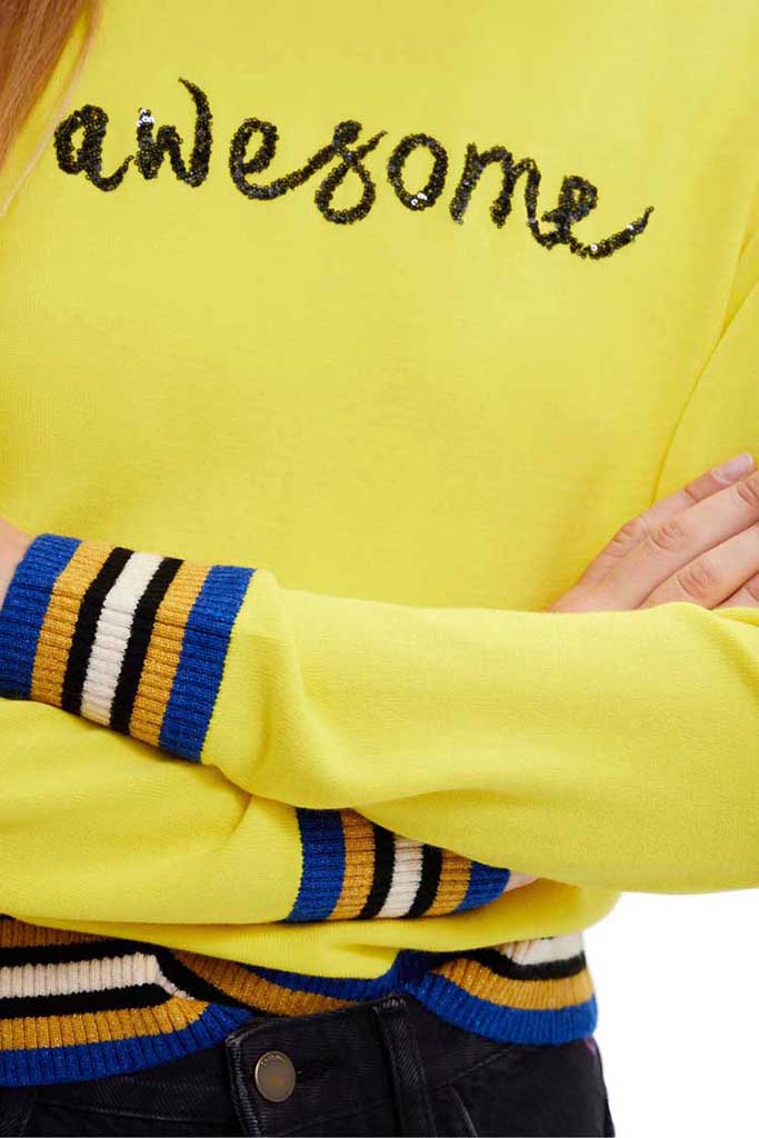 Desigual Mara Awesome Sweater in Chamomile - Arielle Clothing