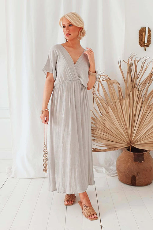 Bypias Athena Dress in Light Grey - Arielle Clothing
