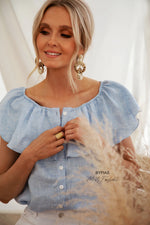 Bypias Ayla Top in Oxford Blue - Arielle Clothing