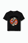 Desigual Elda Printed Tee in Black - Arielle Clothing