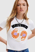 Desigual Elda Printed Tee in White - Arielle Clothing