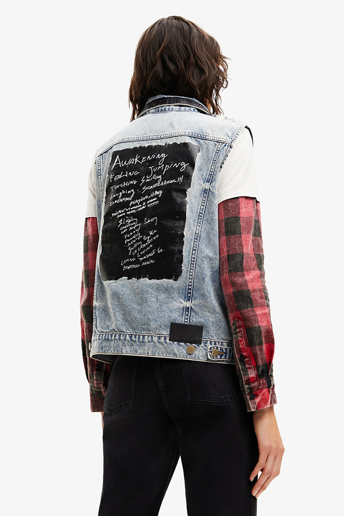Desigual Filadelfia Denim Vest in Mid Wash - Arielle Clothing