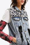 Desigual Filadelfia Denim Vest in Mid Wash - Arielle Clothing