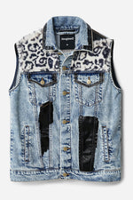 Desigual Filadelfia Denim Vest in Mid Wash - Arielle Clothing