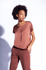 Funky Staff Como Blouse in Toffee - Arielle Clothing