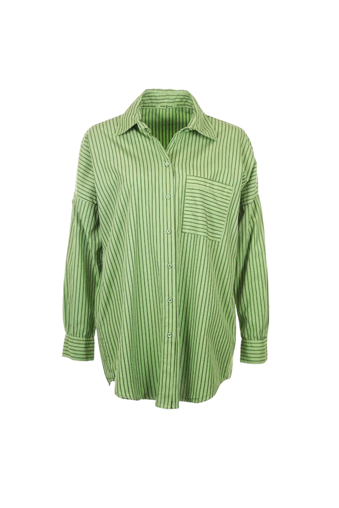 Funky Staff Donna Stripes Shirt in Opal - Arielle Clothing