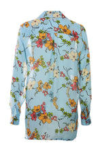 Funky Staff Olivia Blouse in Japan Flower Blue - Arielle Clothing