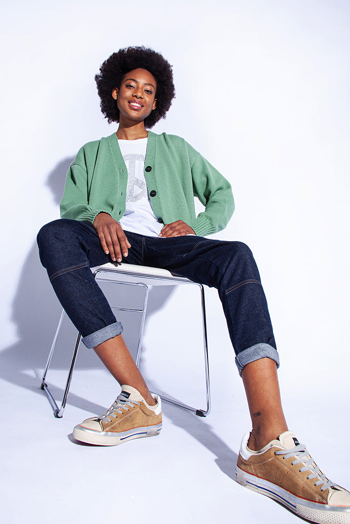 Funky Staff Sina Cardigan in Opal - Arielle Clothing