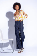 Funky Staff Zita Full Length Denim Pants in Blue - Arielle Clothing