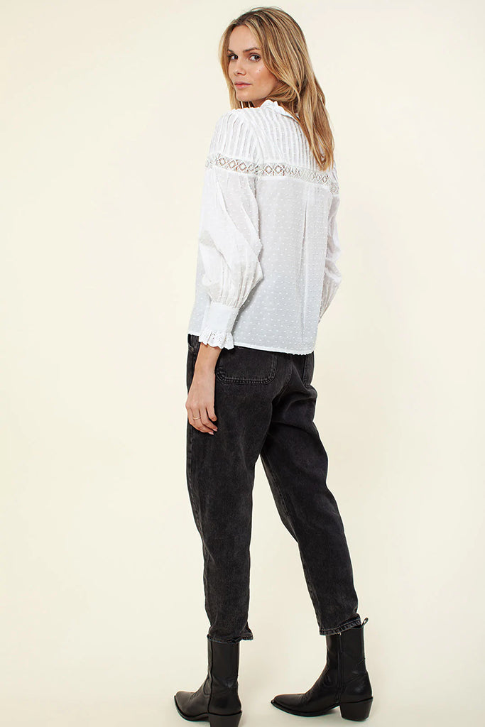 Hale Bob Selena Solid Top in White - Arielle Clothing