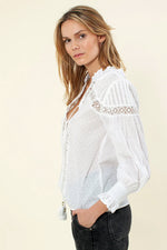Hale Bob Selena Solid Top in White - Arielle Clothing
