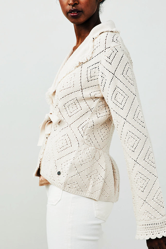 Odd Molly Aurora Cardigan in Light Porcelain - Arielle Clothing