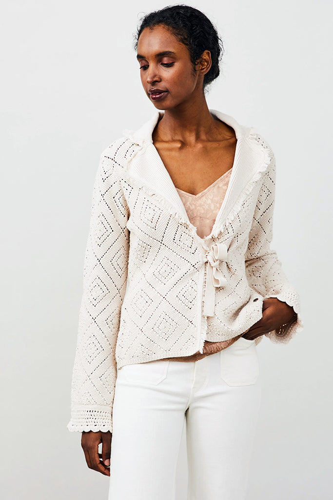 Odd Molly Aurora Cardigan in Light Porcelain - Arielle Clothing