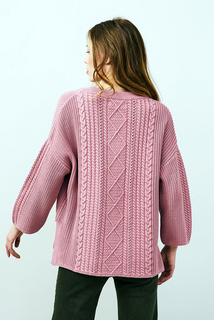 Odd Molly Frida Sweater in Fair Pink - Arielle Clothing
