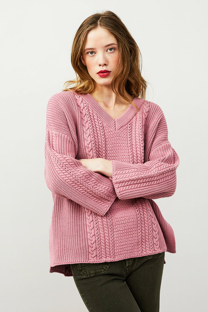 Odd Molly Frida Sweater in Fair Pink - Arielle Clothing